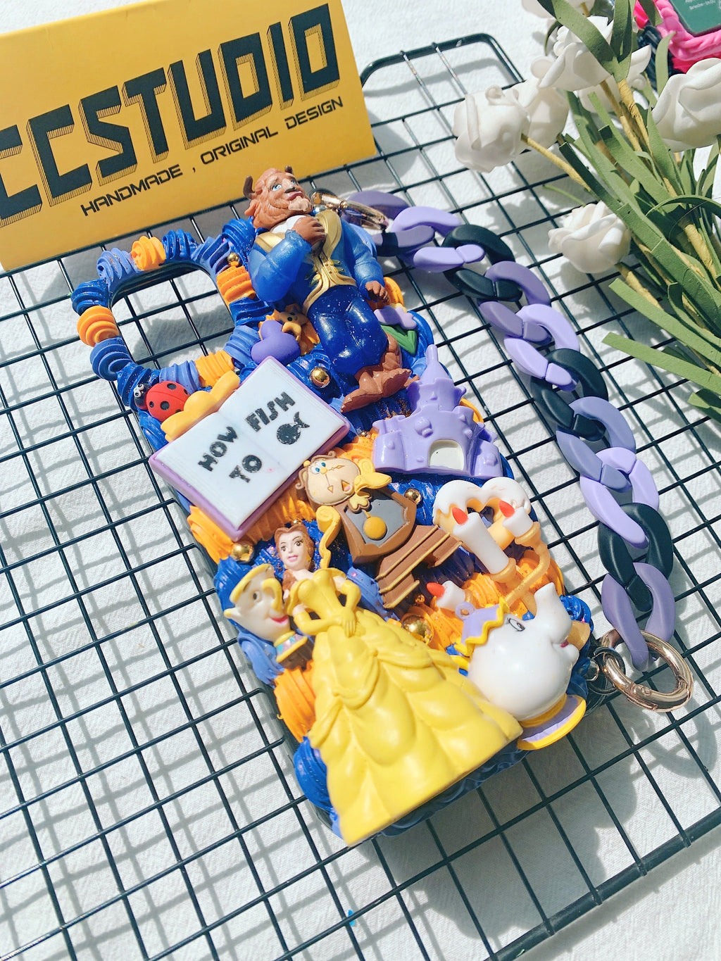 Princess Belle Handmade Decoden Phone Case｜All Models Available｜Beauty and the Beast