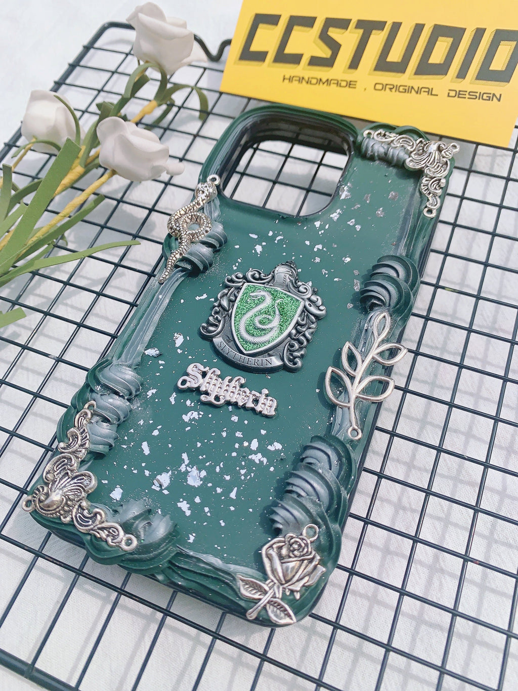 Harry Potter Slytherin Handmade Decoden Phone Case｜All Models Available