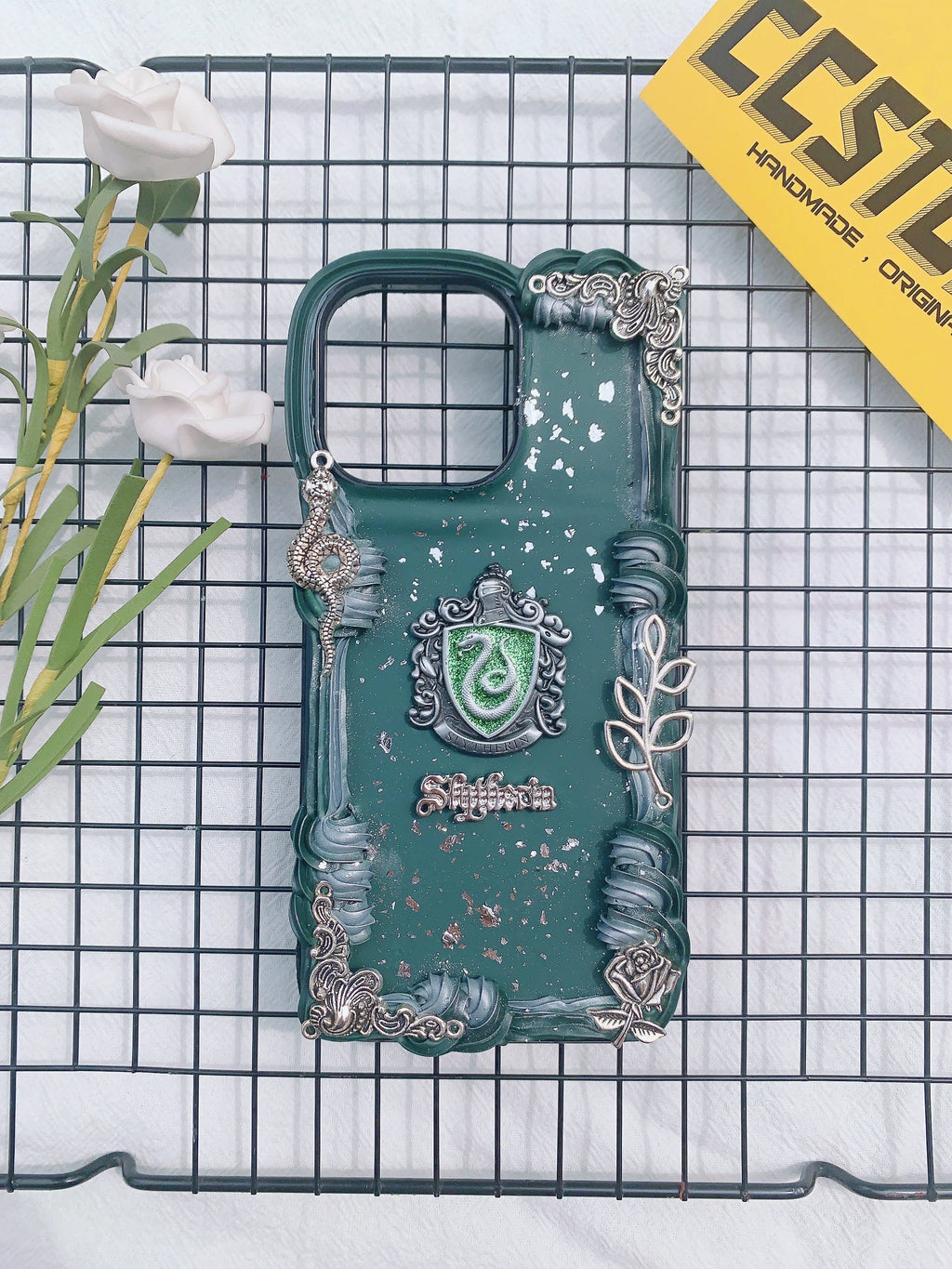 Harry Potter Slytherin Handmade Decoden Phone Case｜All Models Available