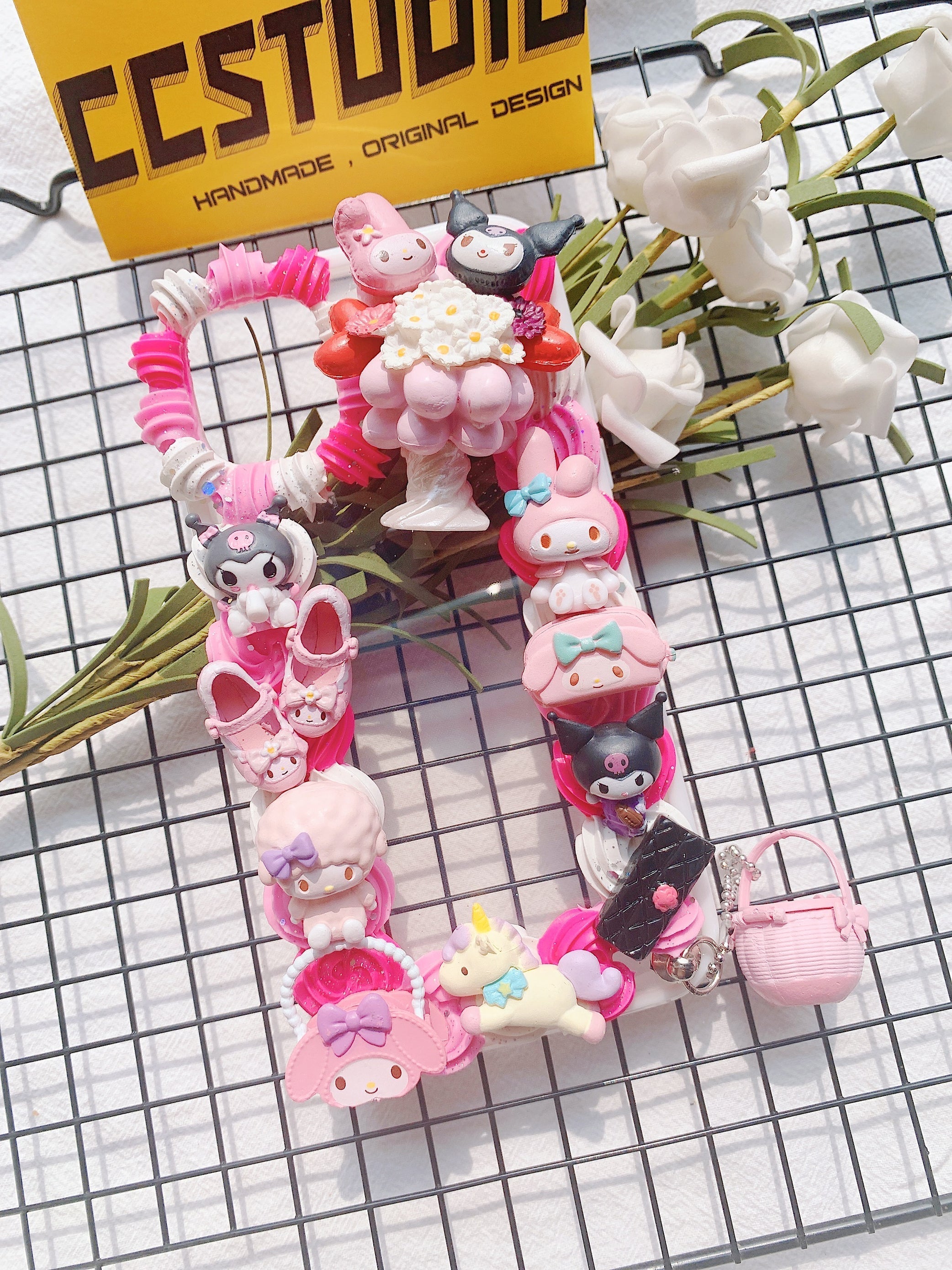 Sanrio Mymelody & Kuromi Handmade Decoden Phone Case｜All Models Available