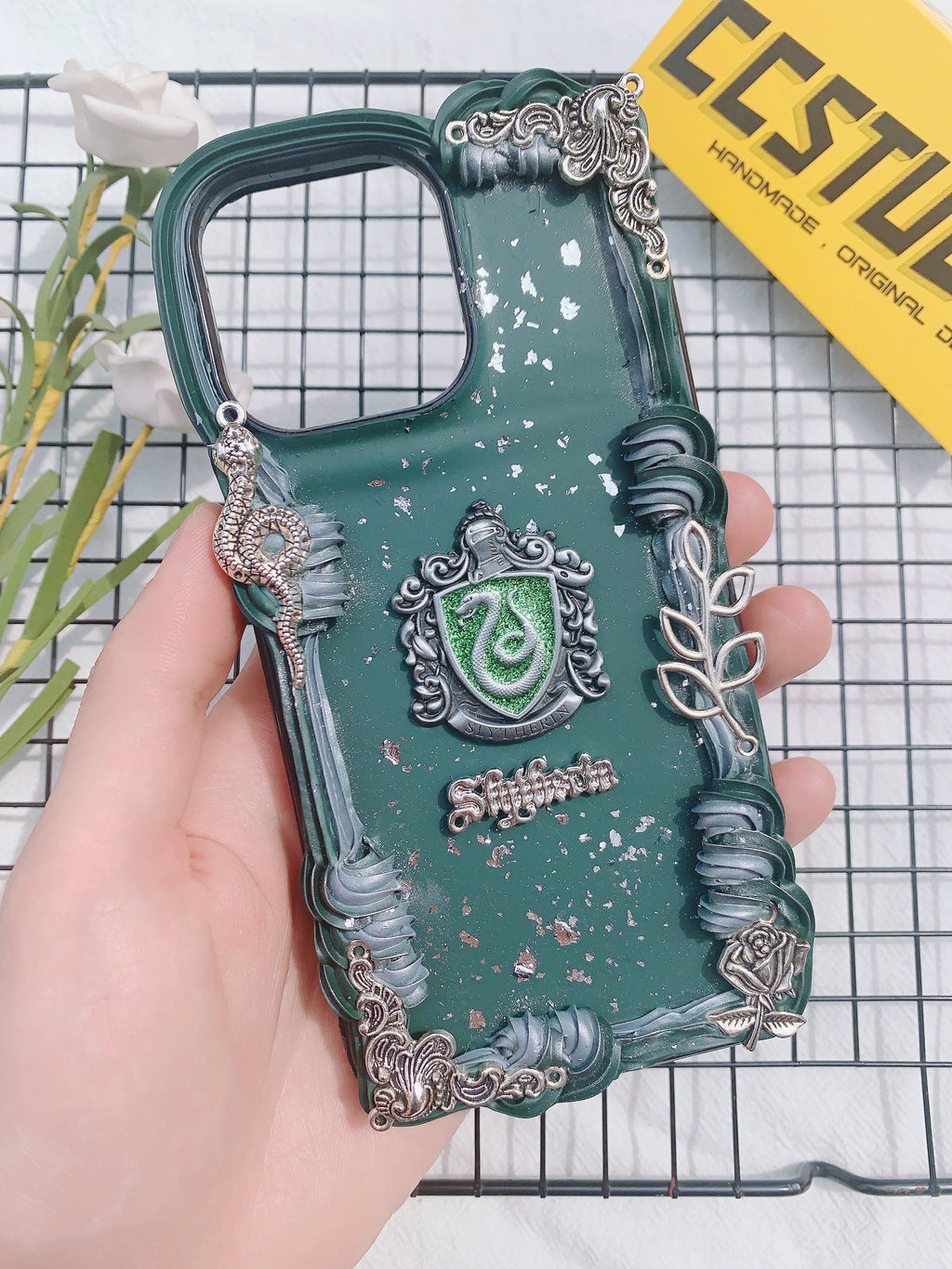 Harry Potter Slytherin Handmade Decoden Phone Case｜All Models Available