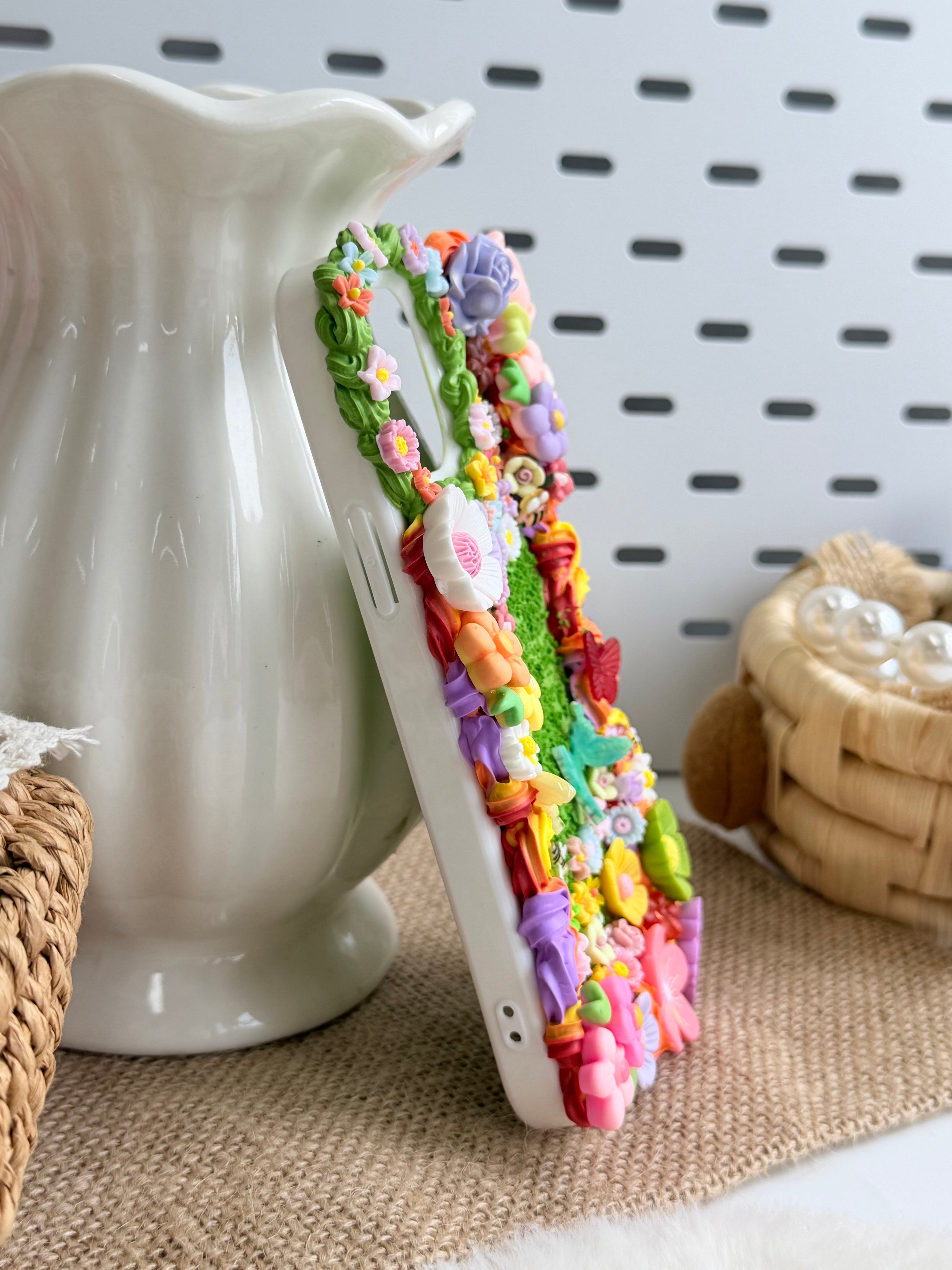 Rainbow Flowers Garden Handmade Decoden Phone Case｜All Models Available