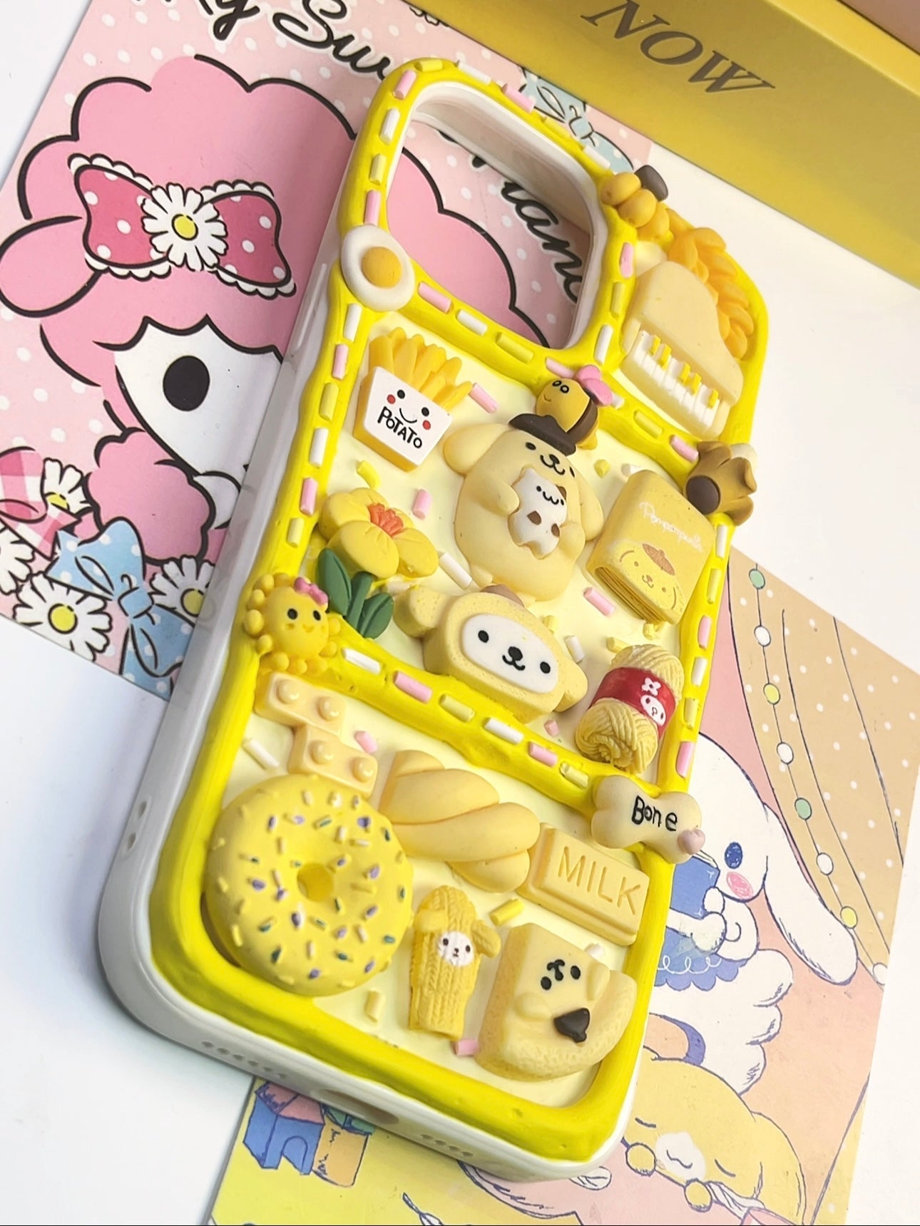 Sanrio Pompompurin Handmade Decoden Phone Case｜All Models Available