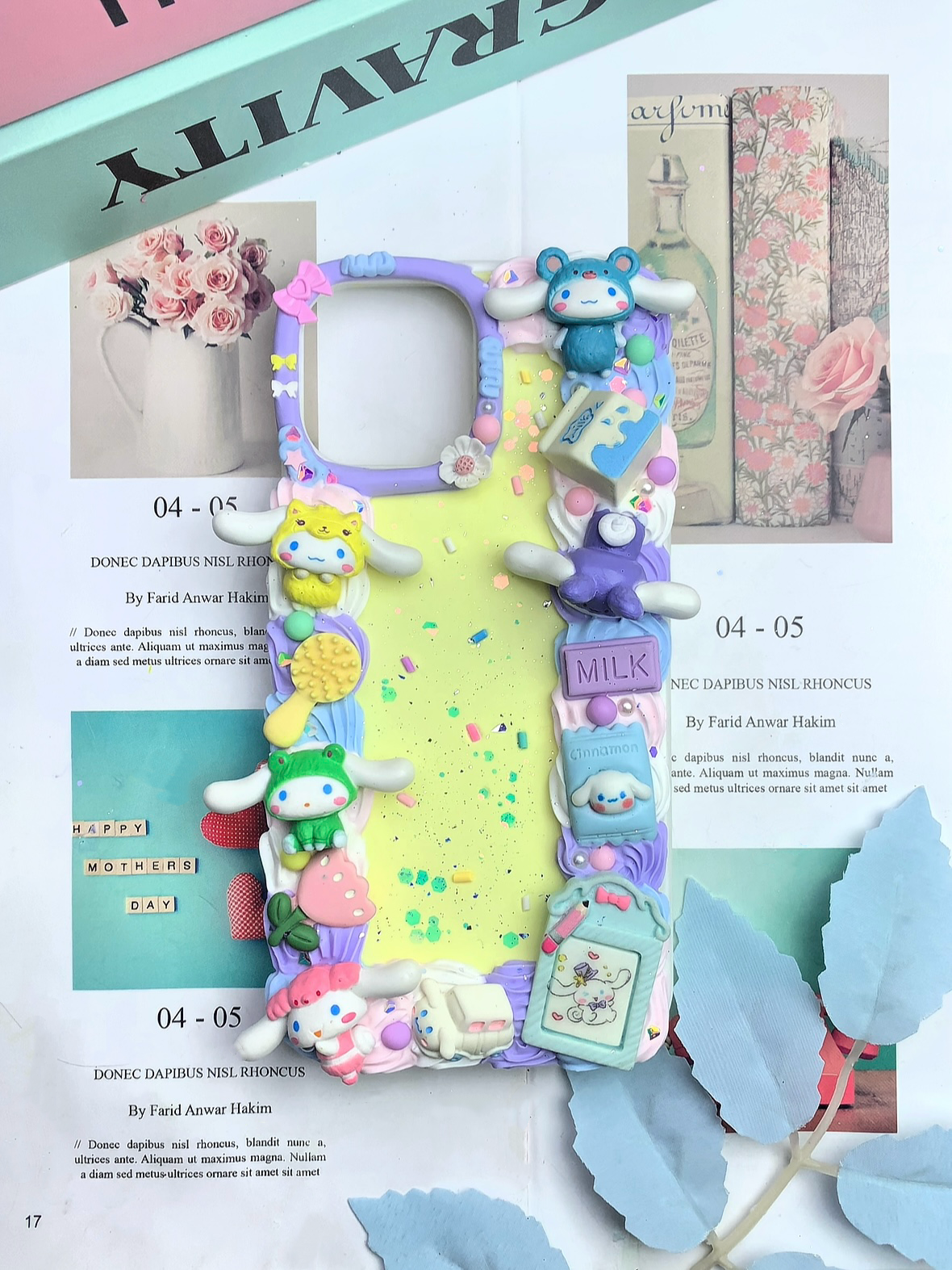 Sanrio Cinnamoroll Handmade Decoden Phone Case｜All Models Available Cinnamonroll