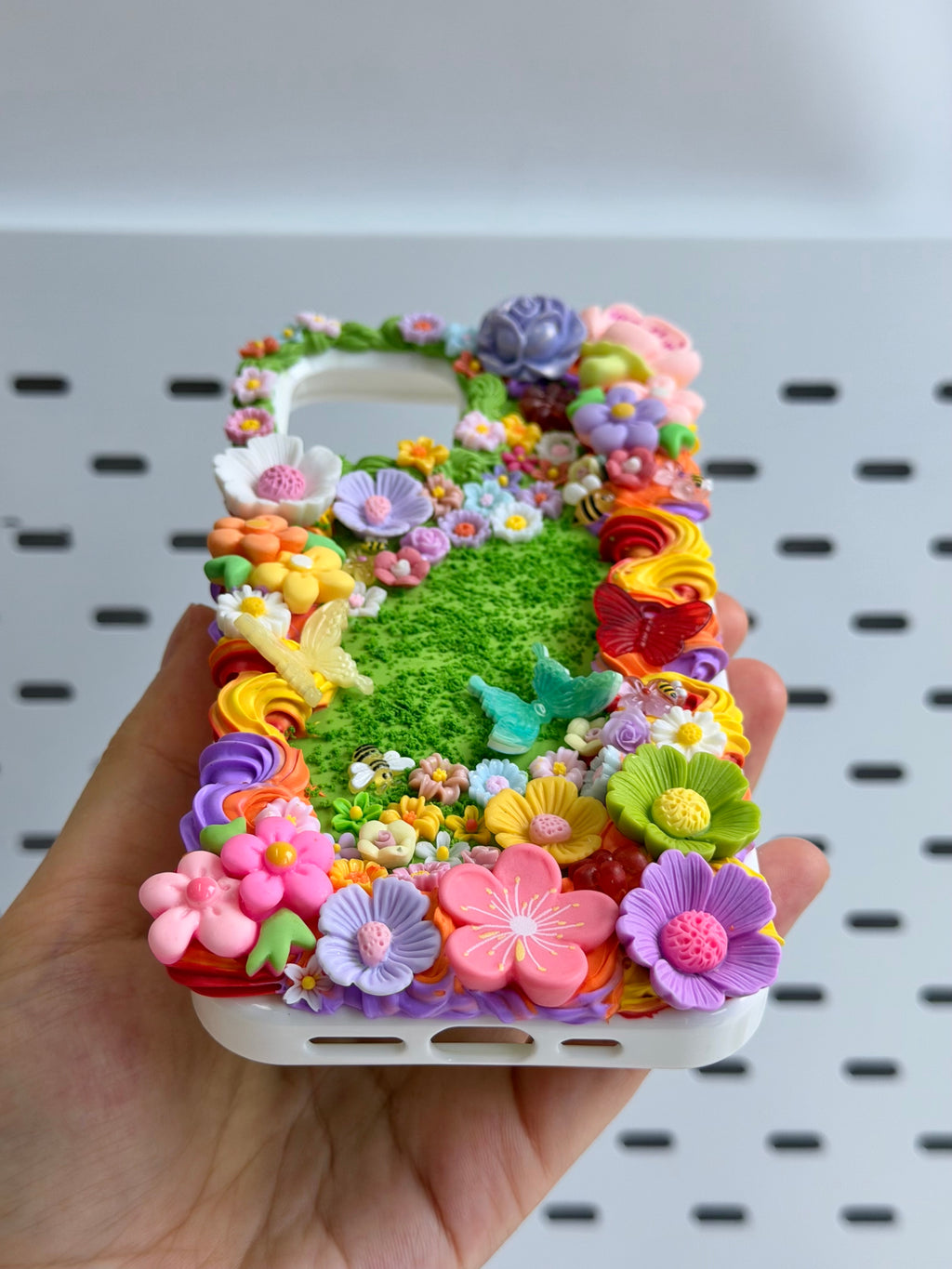 Rainbow Flowers Garden Handmade Decoden Phone Case｜All Models Available