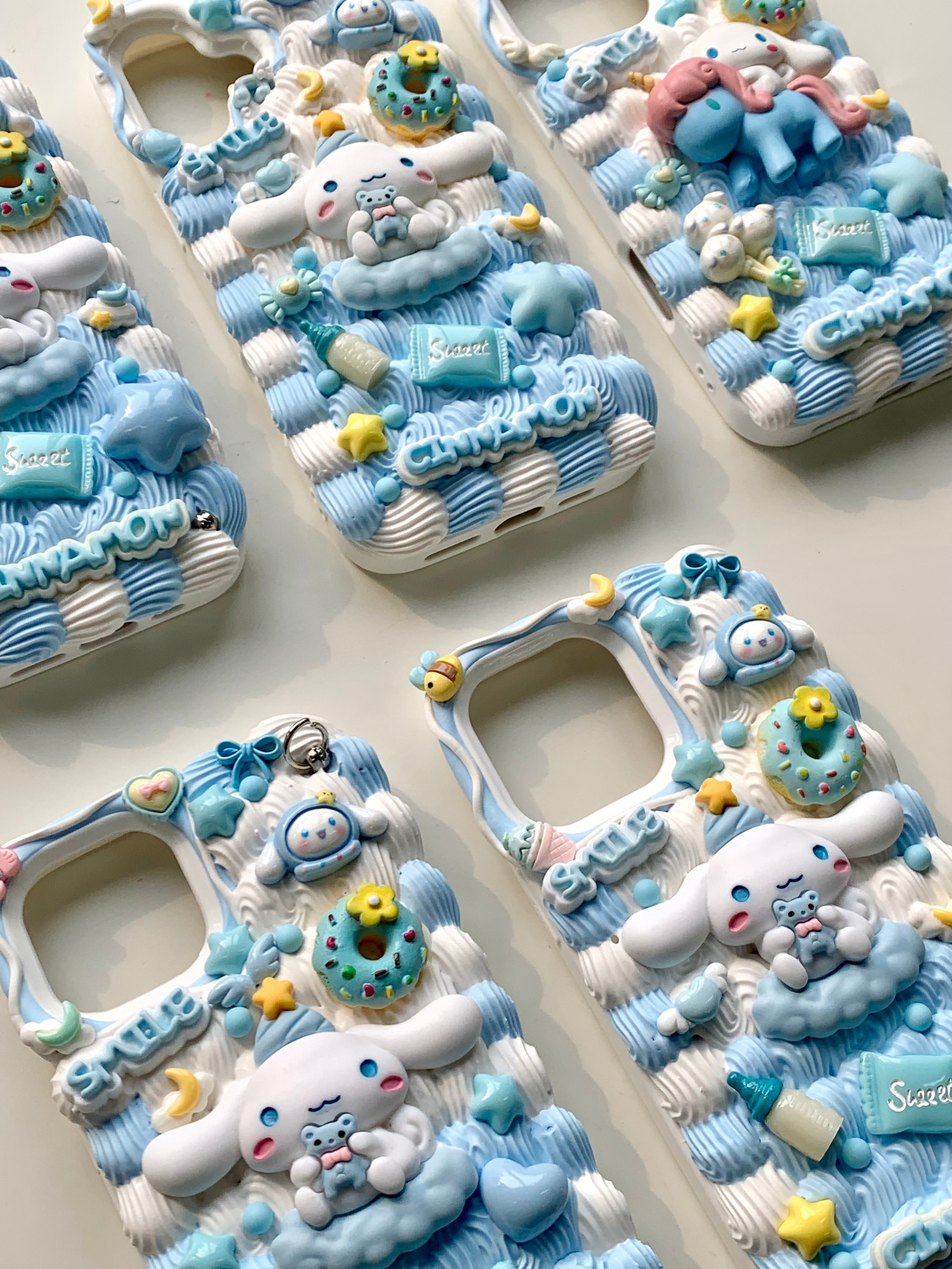 Sanrio Cinnamoroll Handmade Decoden Phone Case｜All Models Available Cinnamonroll