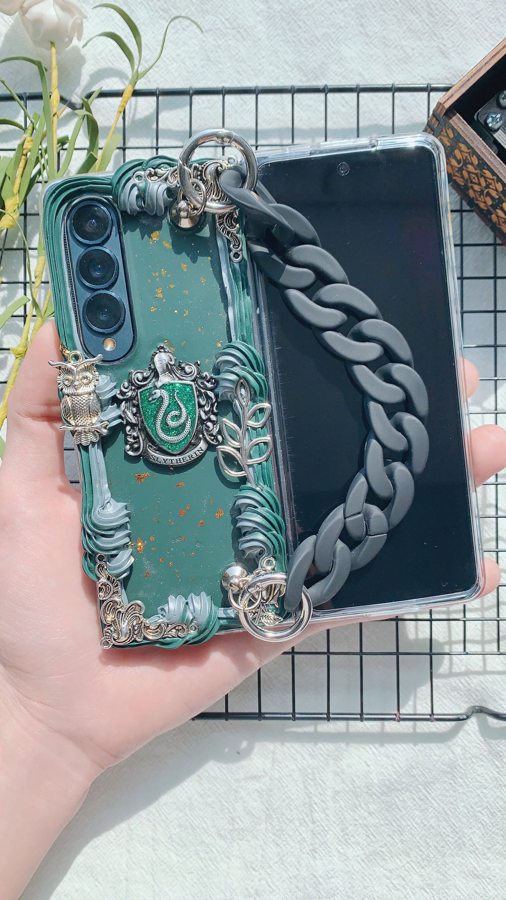 Harry Potter Slytherin Handmade Decoden Phone Case｜All Models Available