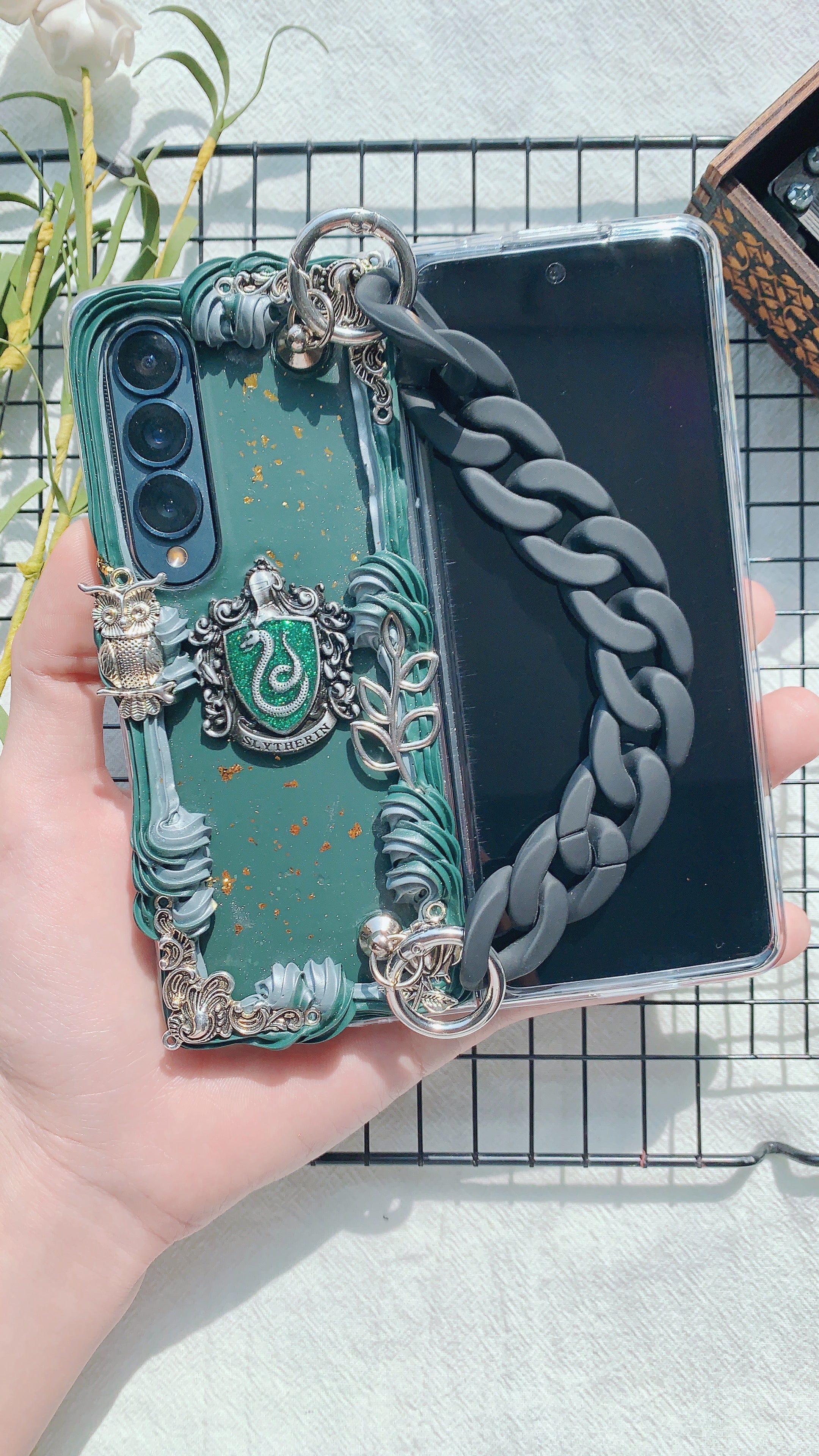 Harry Potter Slytherin Handmade Decoden Phone Case｜All Models Available