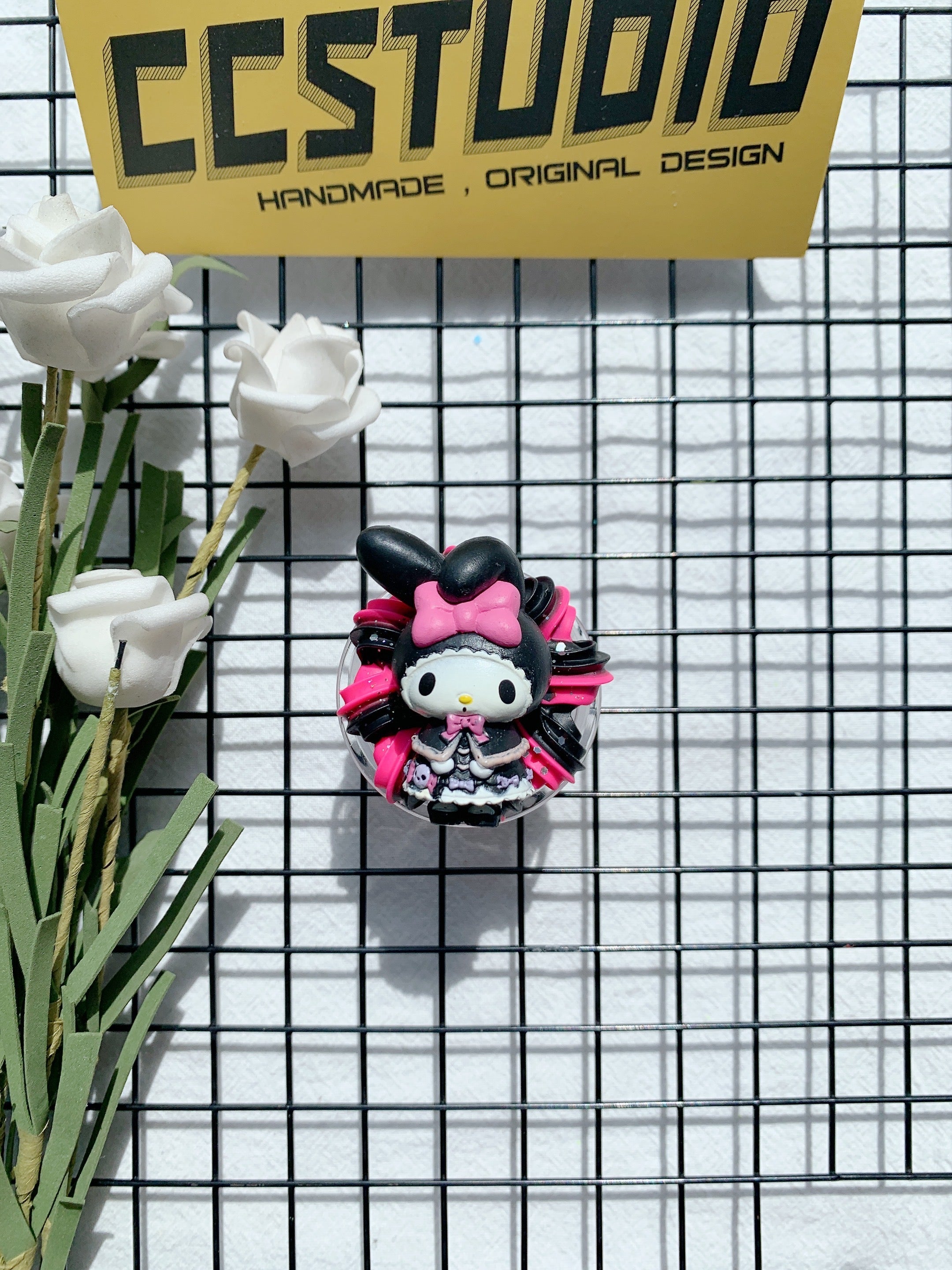 Sanrio Mymelody Handmade Decoden PopSocket ｜Collapsible Grip & Stand for Phones