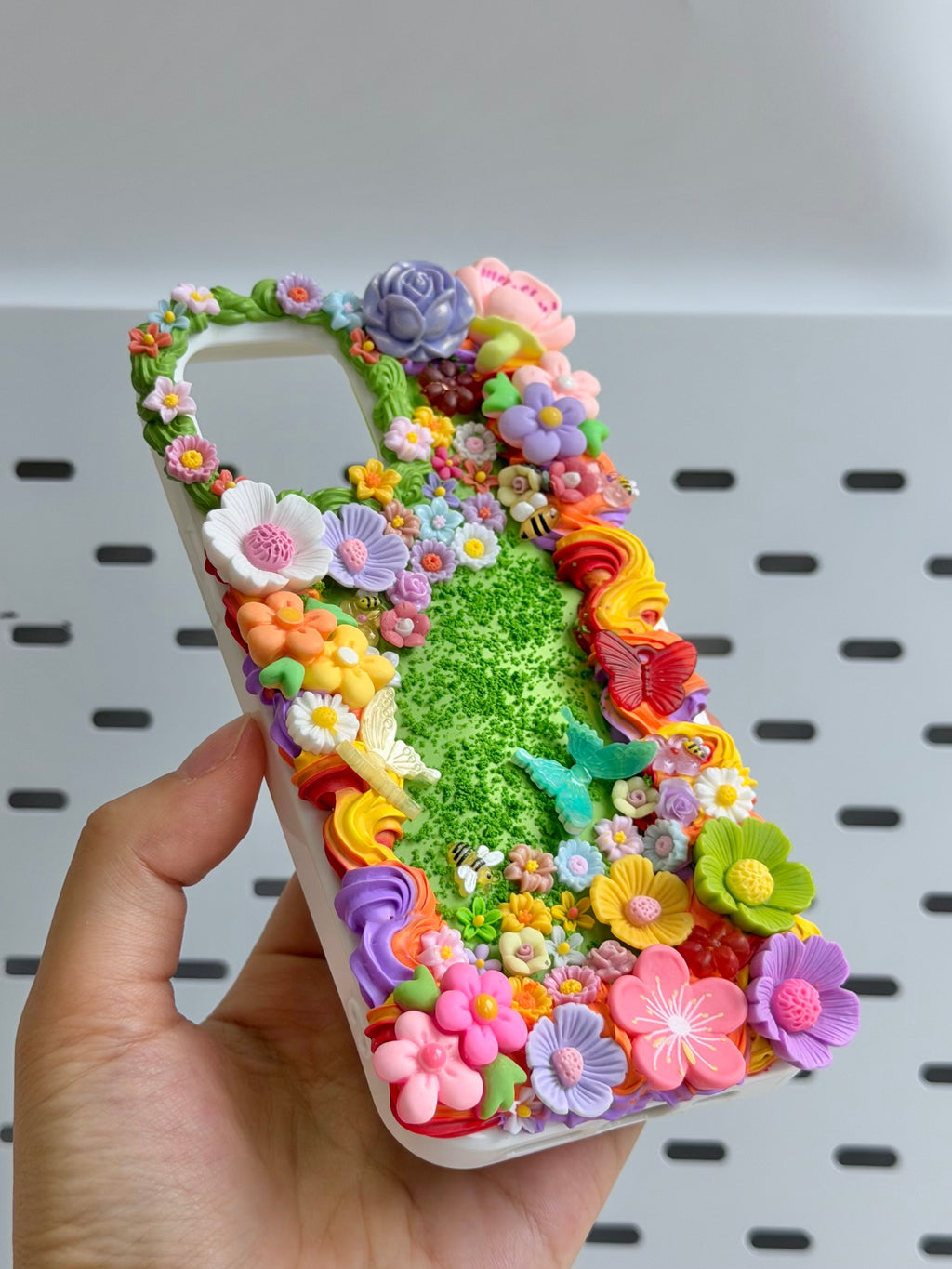 Rainbow Flowers Garden Handmade Decoden Phone Case｜All Models Available