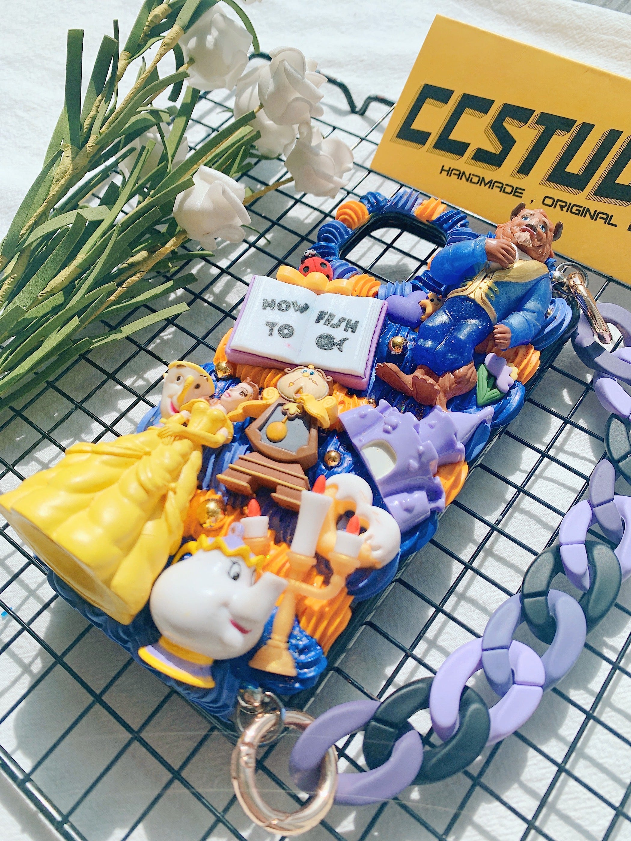 Princess Belle Handmade Decoden Phone Case｜All Models Available｜Beauty and the Beast