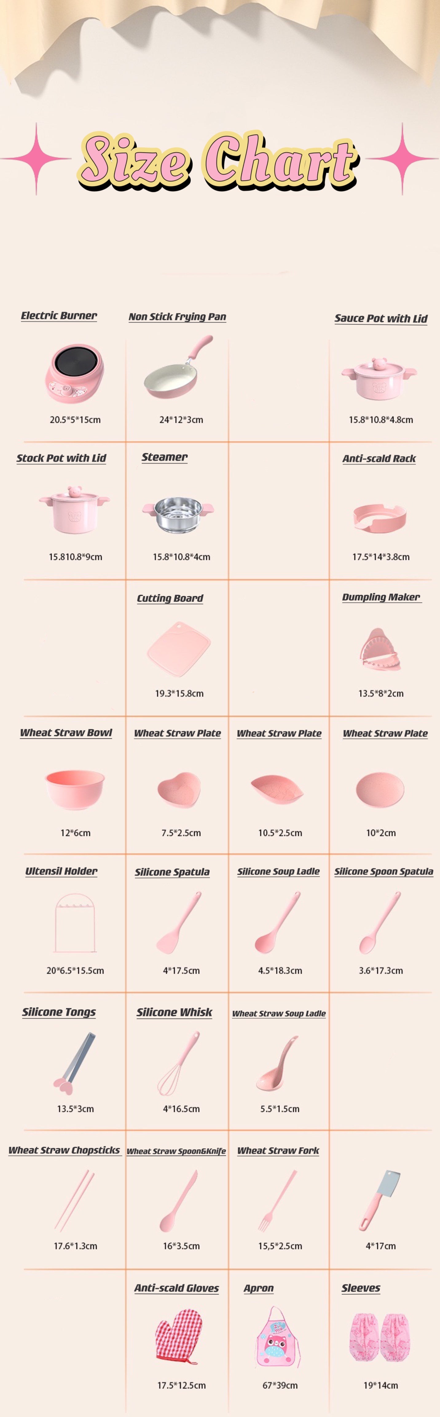 【Pink】Real Cook Mini Kitchen Set