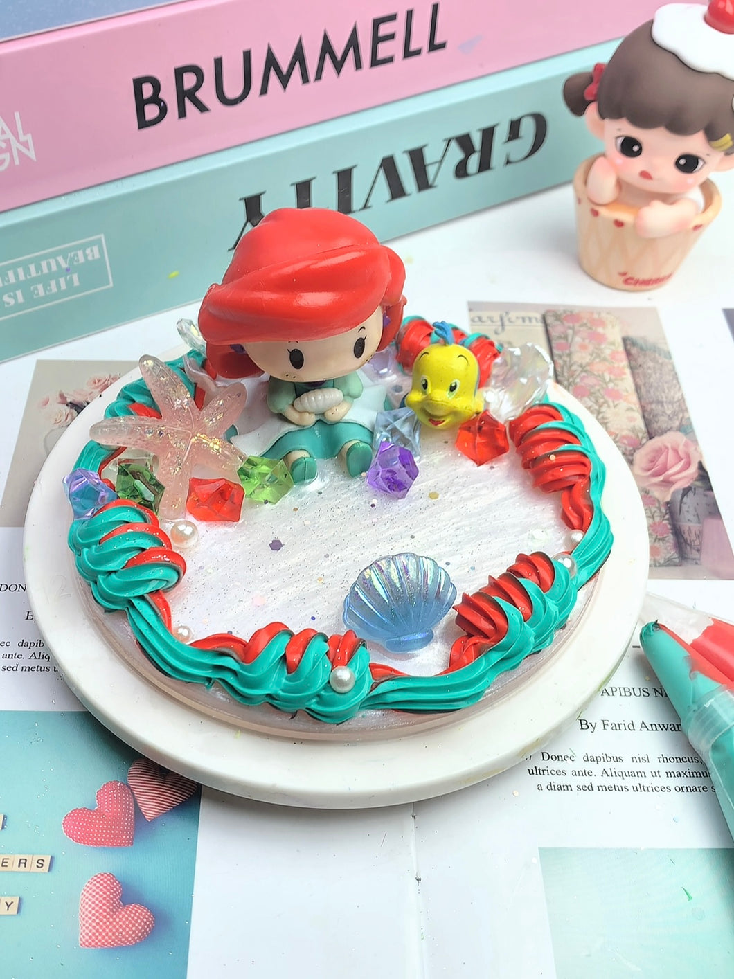 Little Mermaid Princess Ariel Handmade Decoden Phone/Tablet Stand