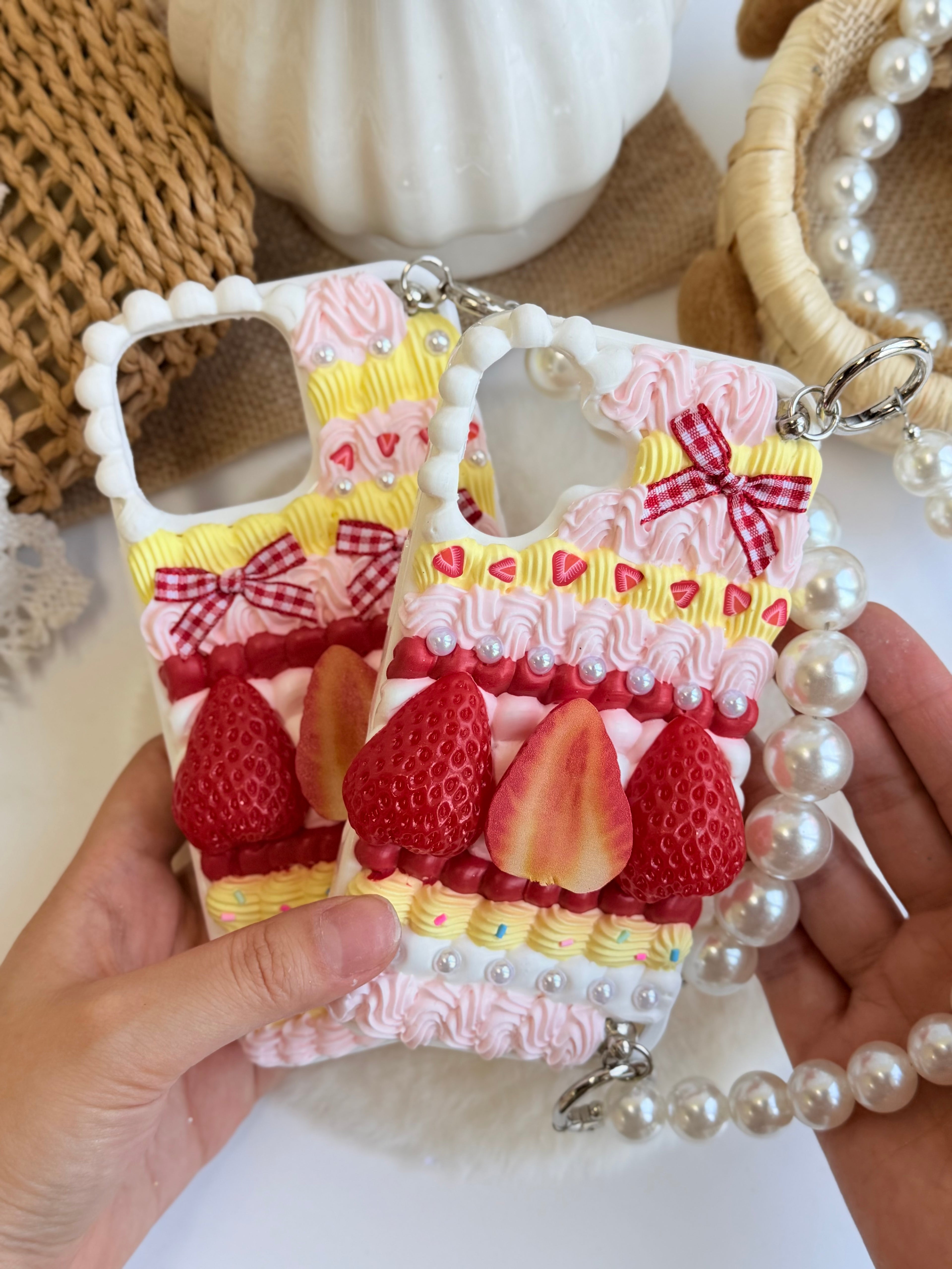 Strawberry Shortcake Handmade Decoden Phone Case｜All Models Available
