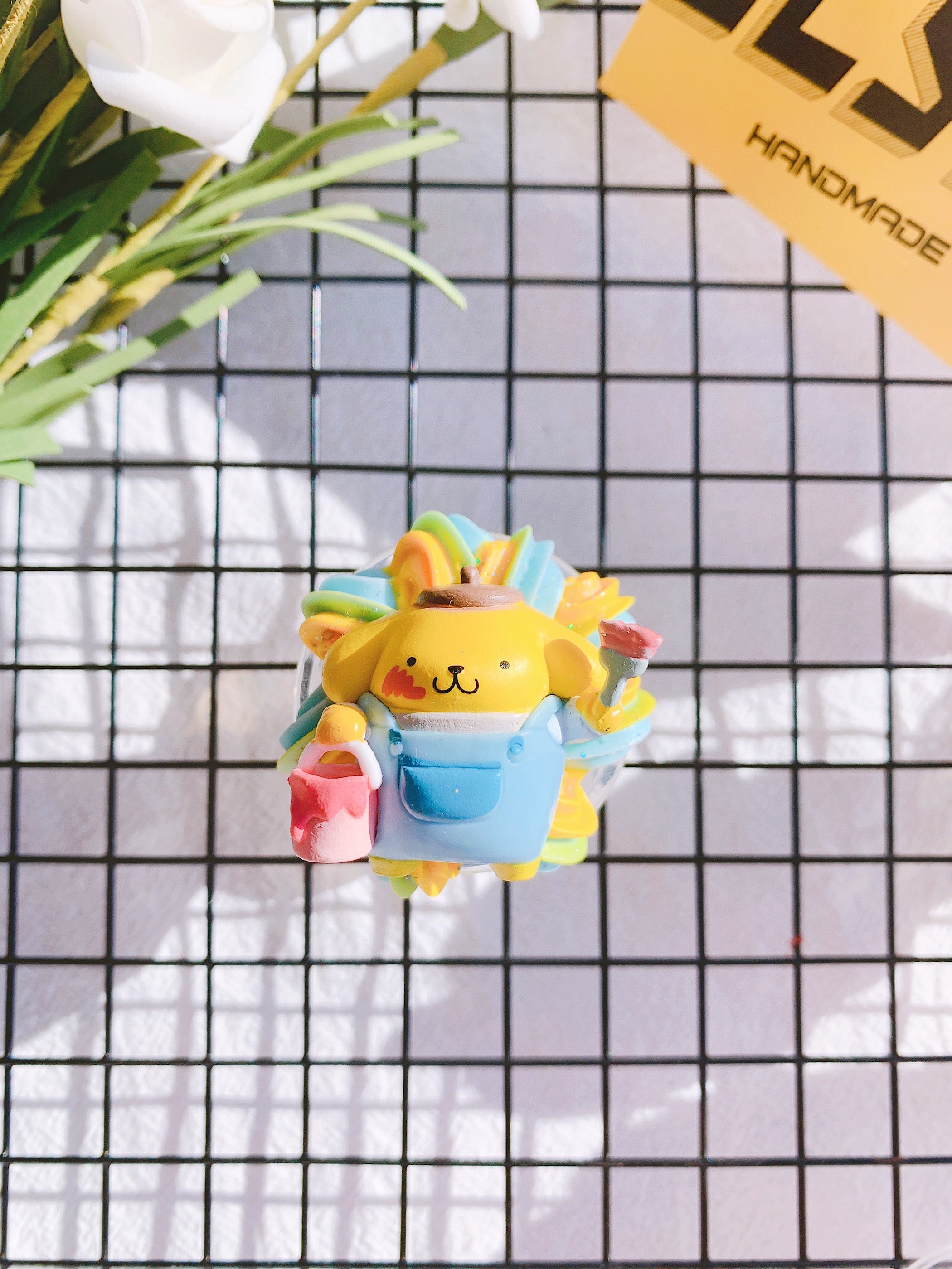 Sanrio Pompompurin Handmade Decoden PopSocket ｜Collapsible Grip & Stand for Phones