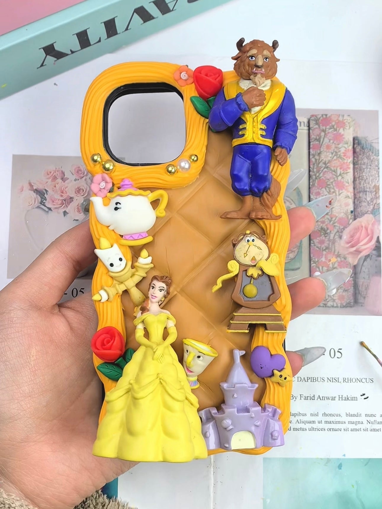 Beauty and the Beast Handmade Decoden Phone Case｜All Models Available Princess Belle
