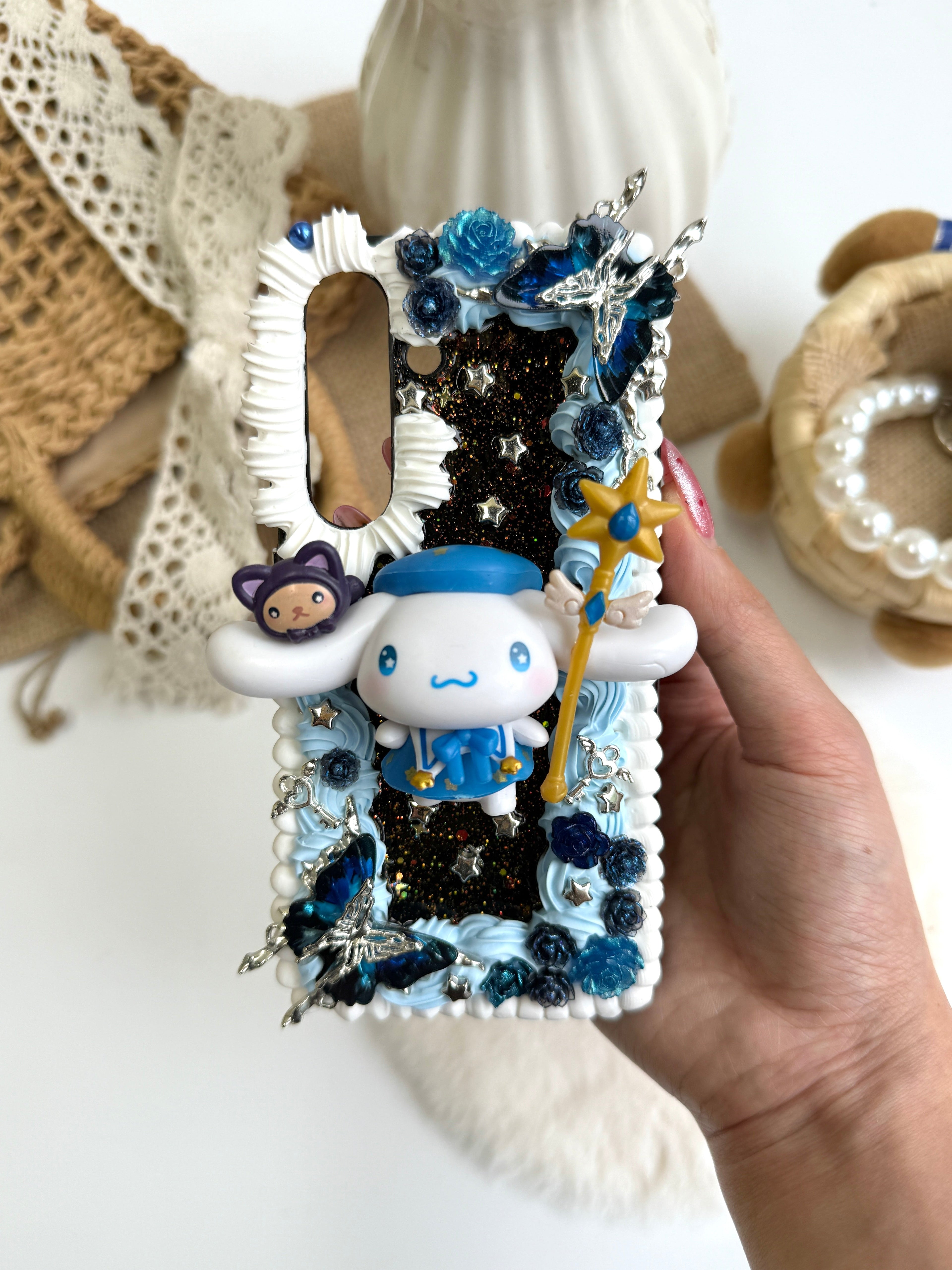 Sanrio Cinnamoroll Handmade Decoden Phone Case｜All Models Available Cinnamonroll