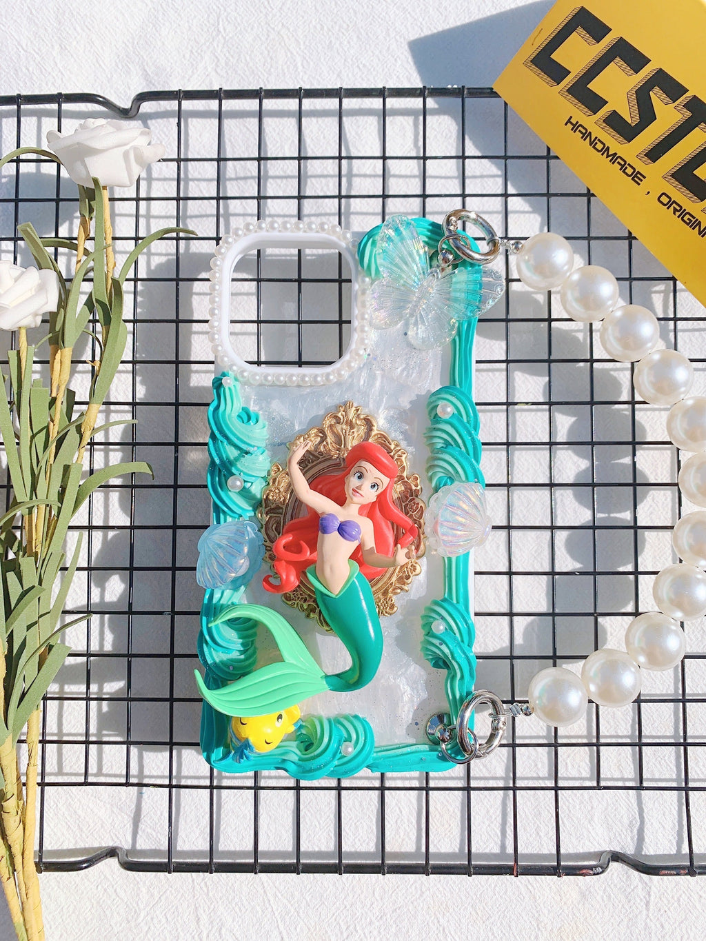 Princess Ariel Little Mermaid Handmade Decoden Phone Case｜All Models Available