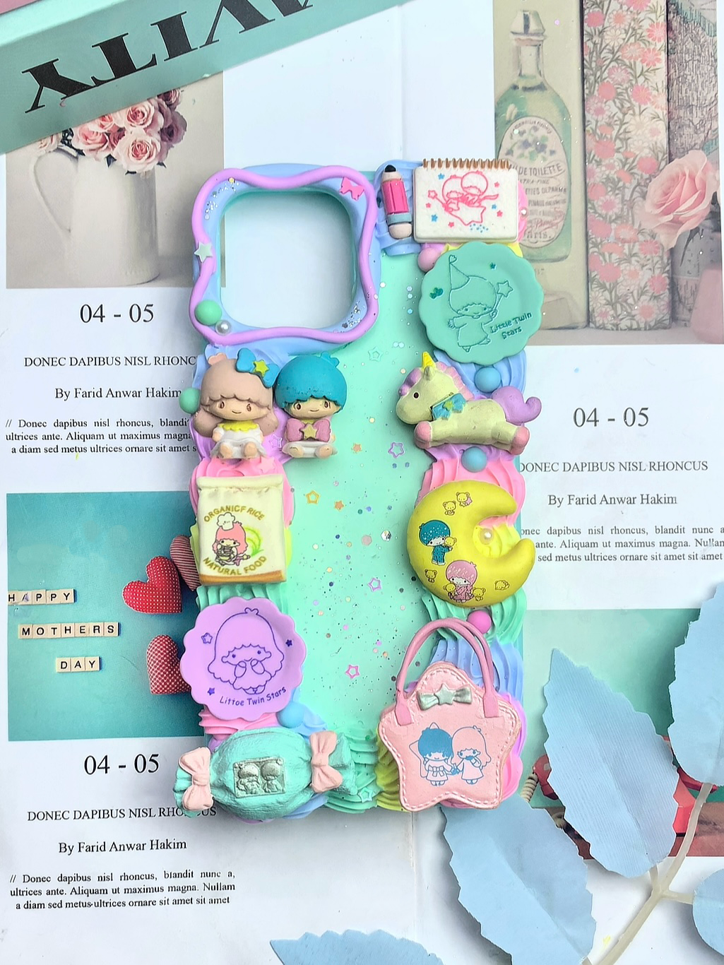 Sanrio Little Twin Stars Handmade Decoden Phone Case｜All Models Available