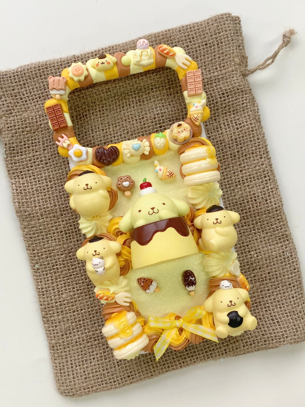 Sanrio Pompompurin Pudding Decoden Phone Case｜All Models Available