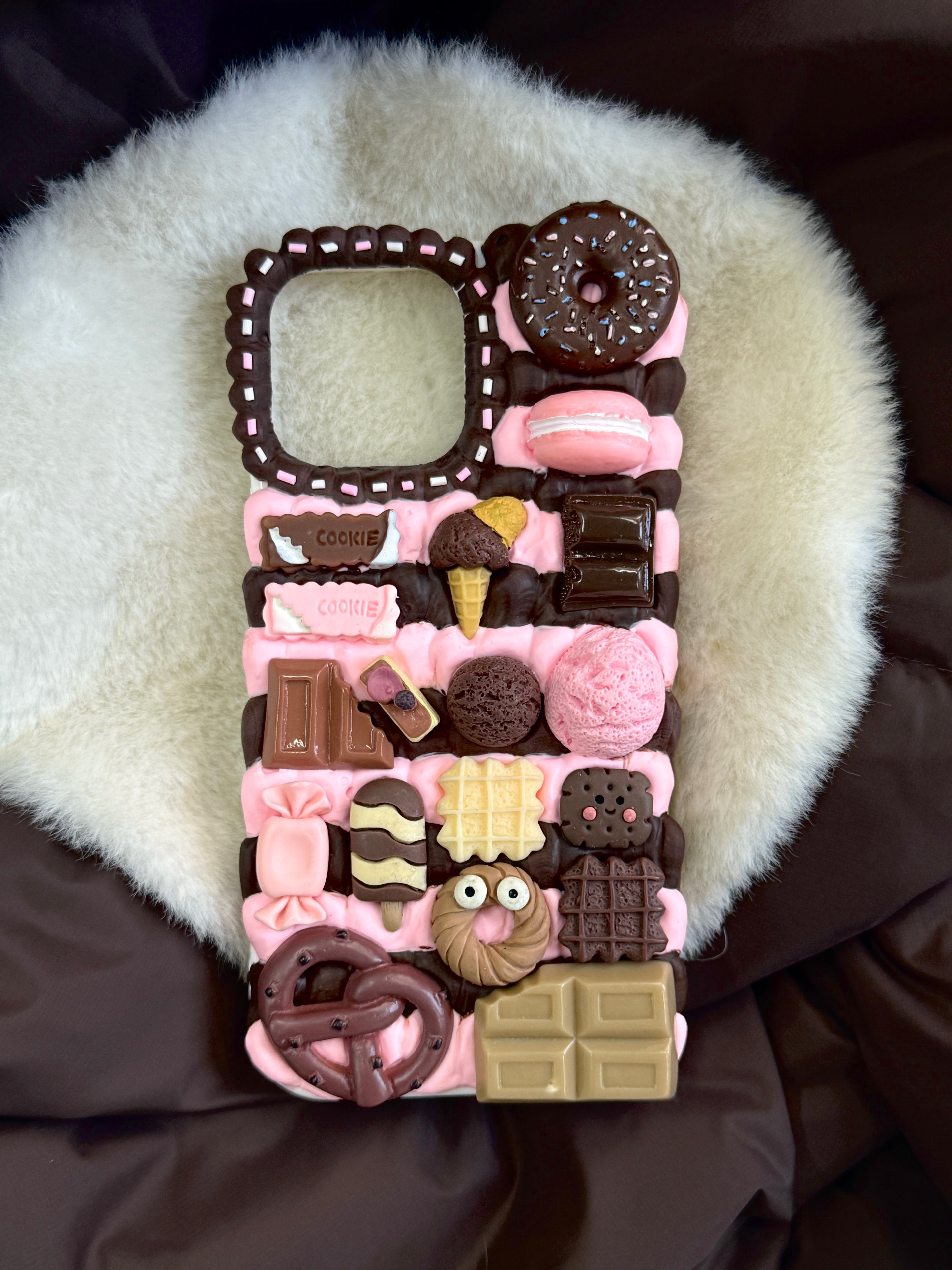 Pink Chocolate Dessert Decoden Phone Case