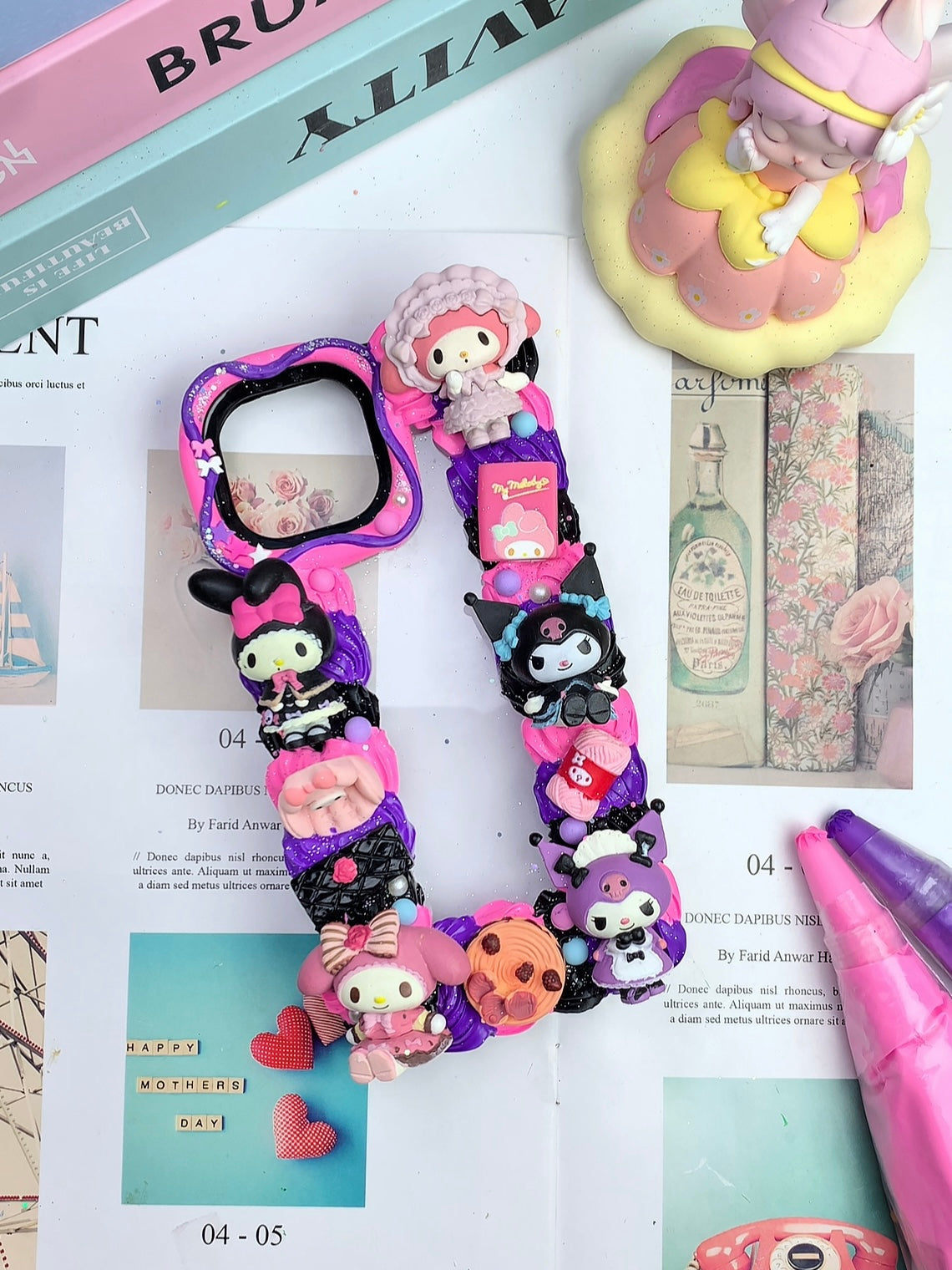 Sanrio Mymelody & Kuromi Handmade Decoden Phone Case｜All Models Available