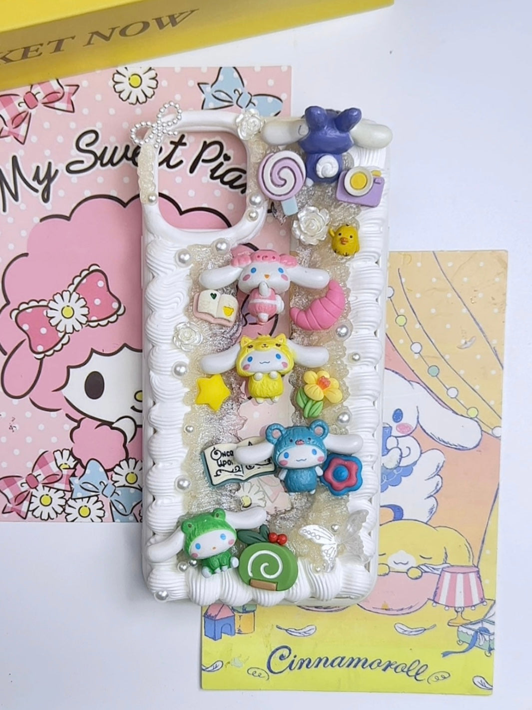 Sanrio Cinnamoroll Handmade Decoden Phone Case｜All Models Available Cinnamonroll