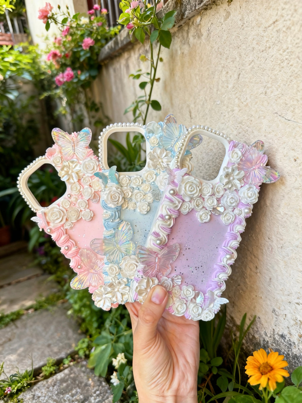 Butterfly Flower Rose Decoden Phone Cases For Any Phone Model