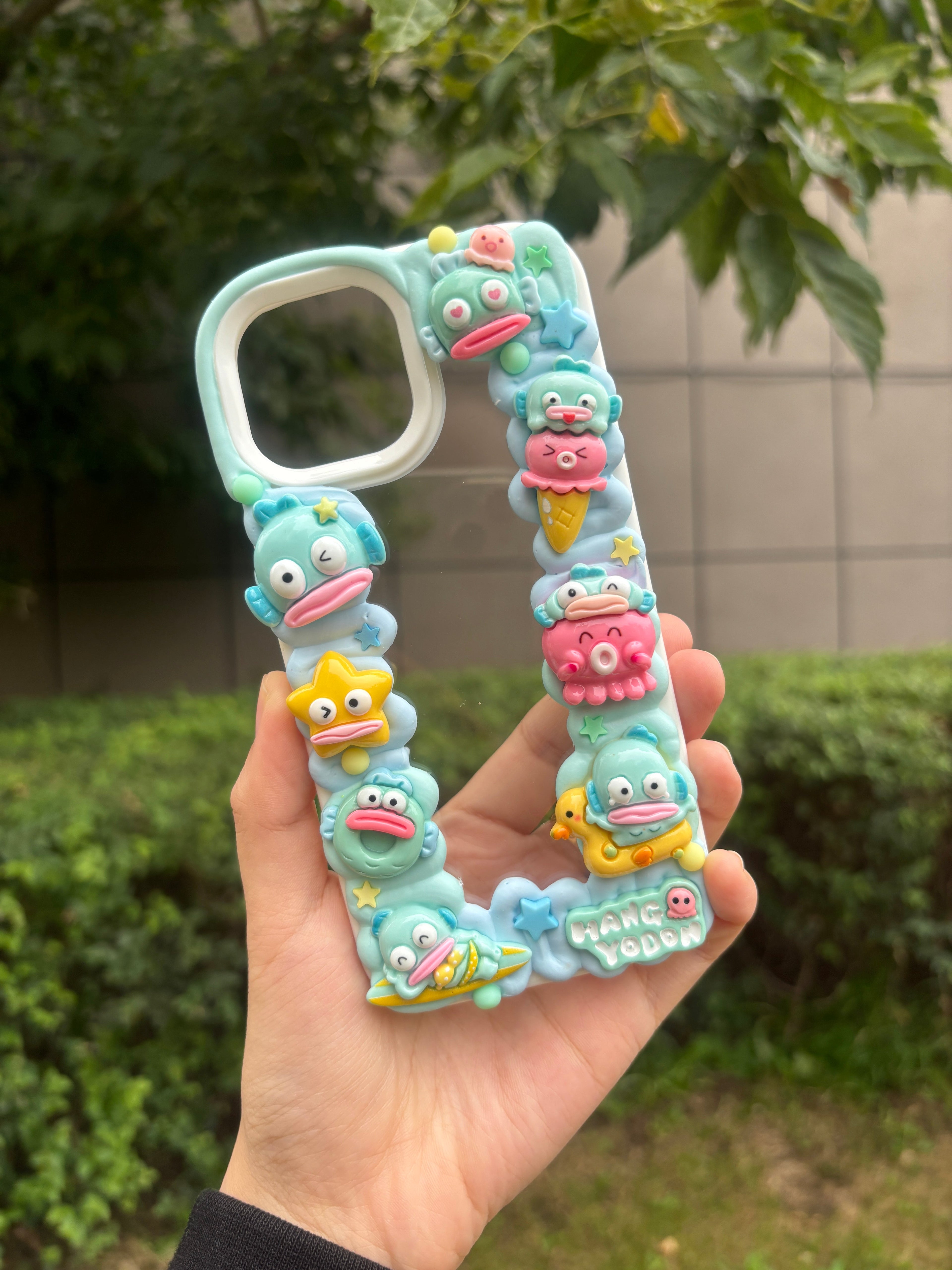 Sanrio Hangyodon Handmade Decoden Phone Case｜All Models Available
