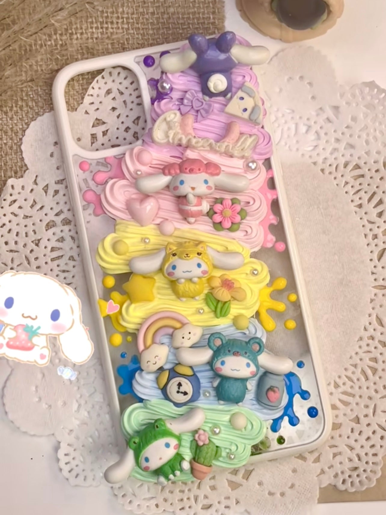 Sanrio Cinnamoroll Handmade Decoden Phone Case｜All Models Available Cinnamonroll