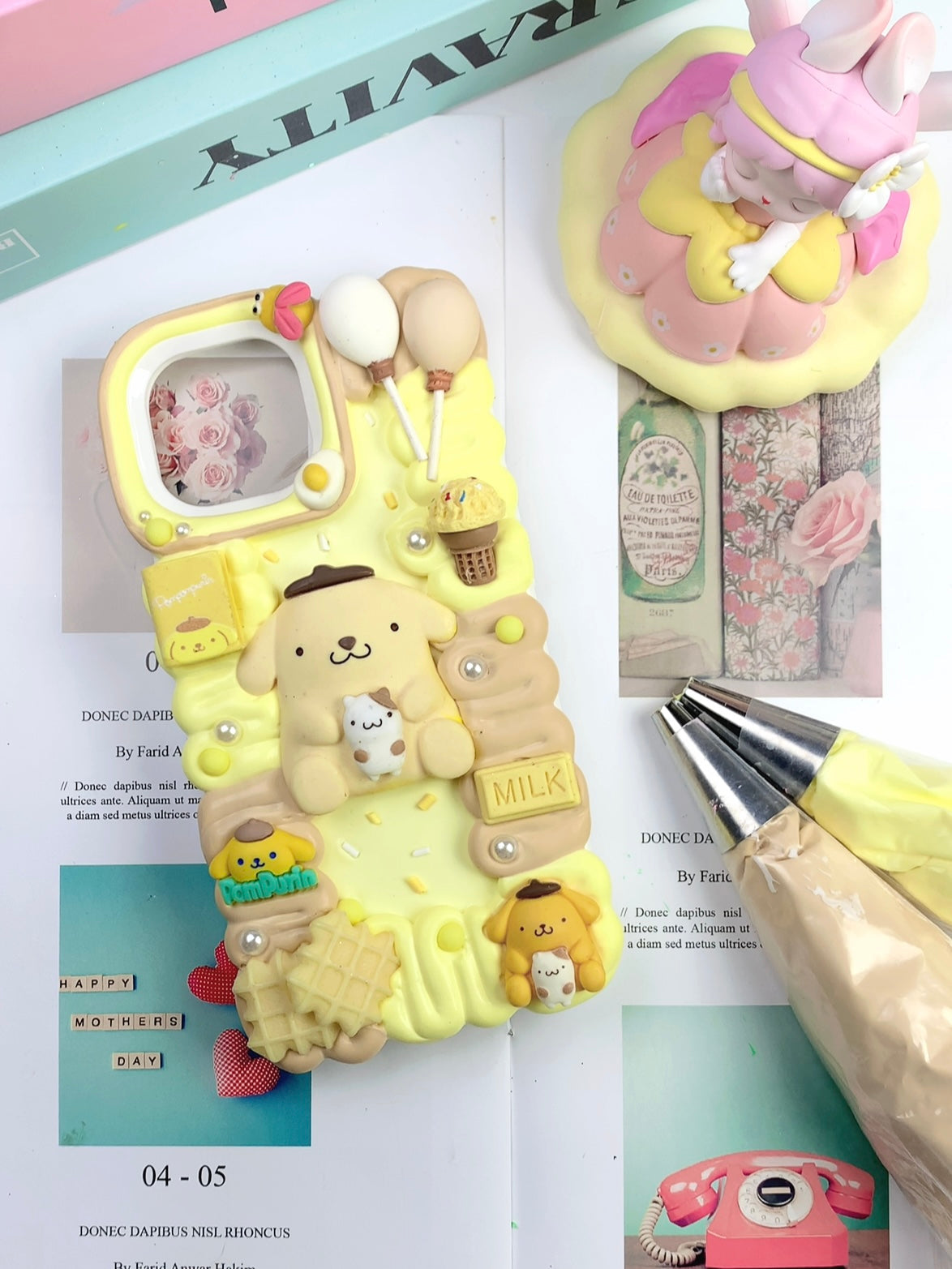 Sanrio Pompompurin Handmade Decoden Phone Case｜All Models Available