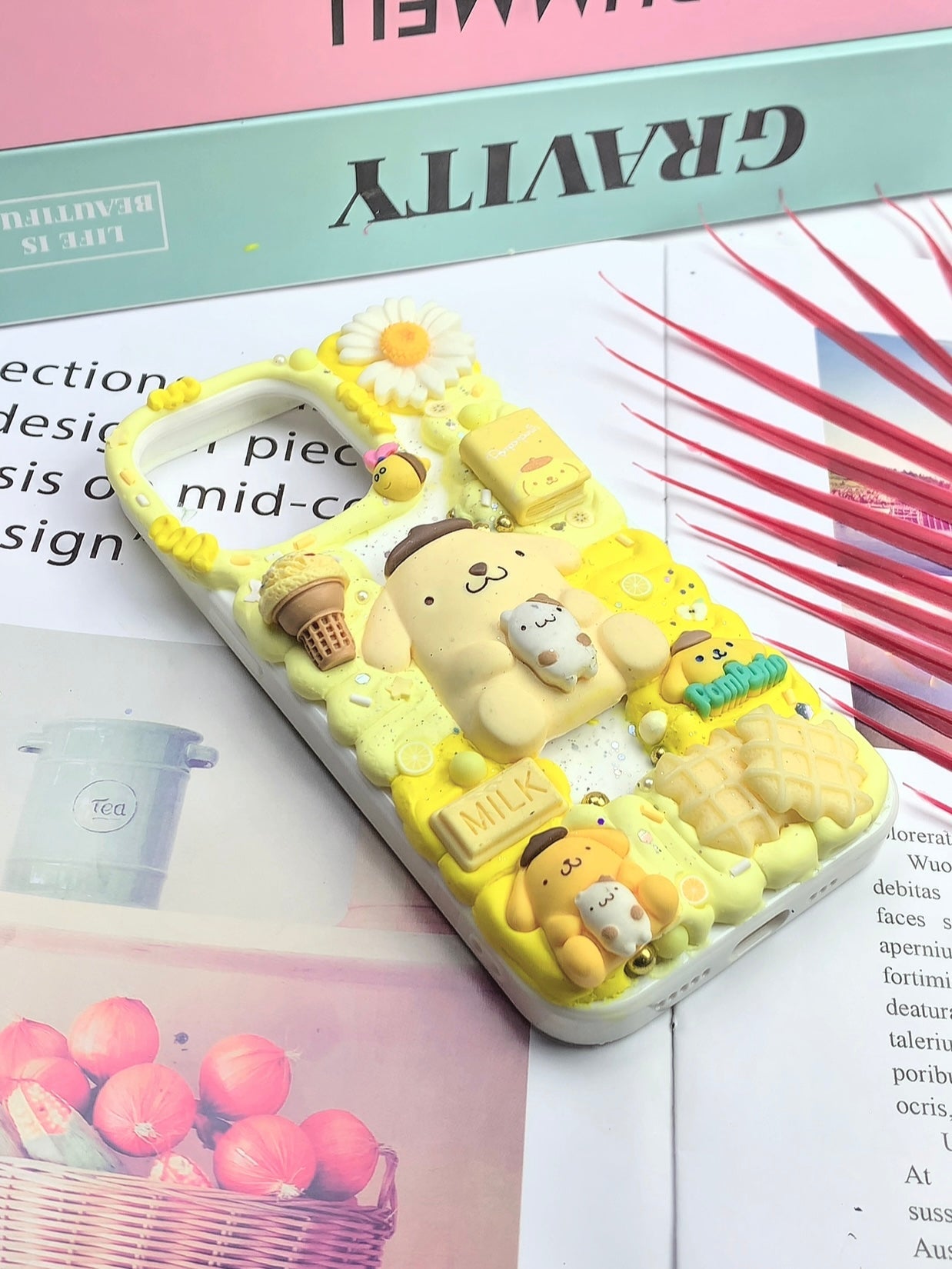 Sanrio Pompompurin Handmade Decoden Phone Case ｜All Models Available