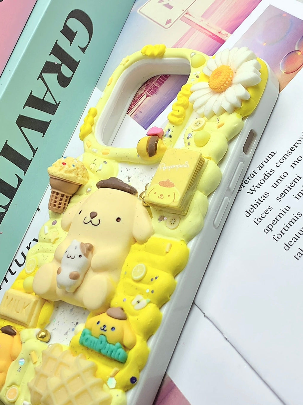 Sanrio Pompompurin Handmade Decoden Phone Case ｜All Models Available