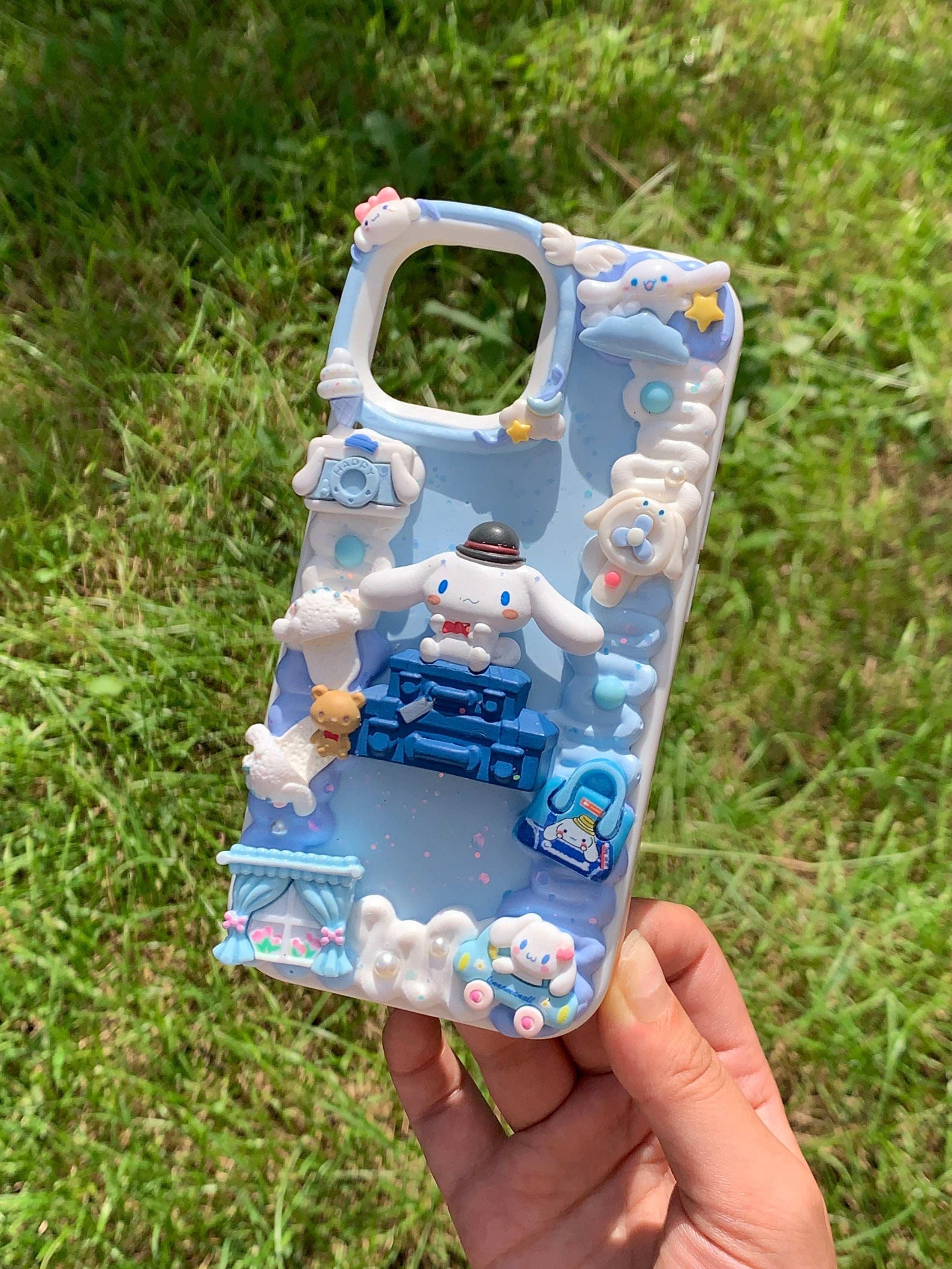 Sanrio Cinnamoroll Handmade Decoden Phone Case｜All Models Available Cinnamonroll
