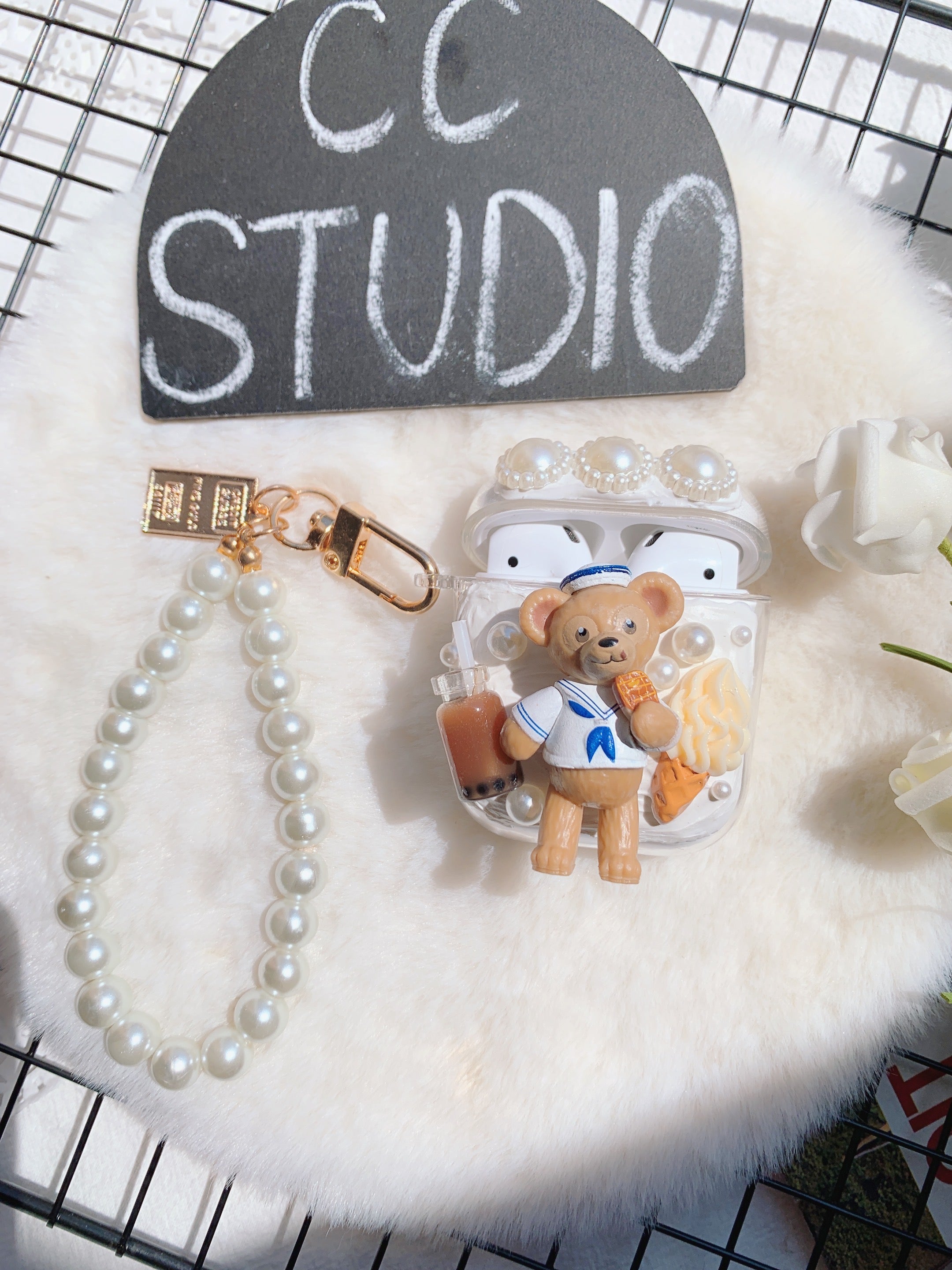 Handmade Decoden Earbud Case For Any Model with Keychain