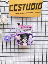 Cargar imagen en el visor de la galería, Sanrio Kuromi Decoden Earbud Case For Any Model with Keychain

