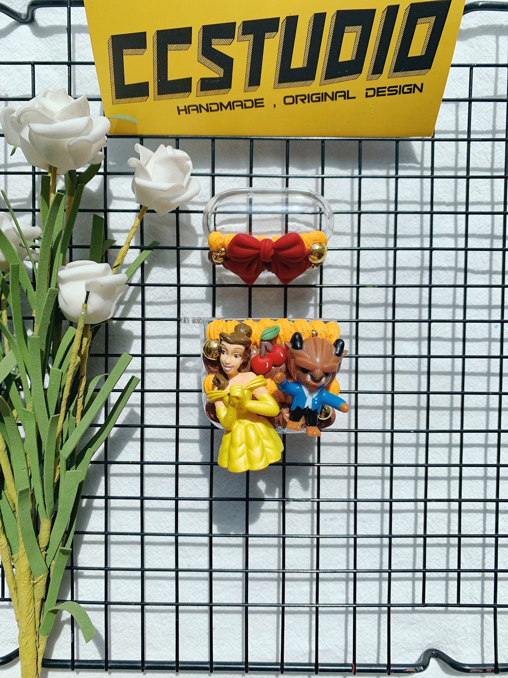 Beauty and Beast Princess Belle Handmade Decoden Earbud Case For Any Model