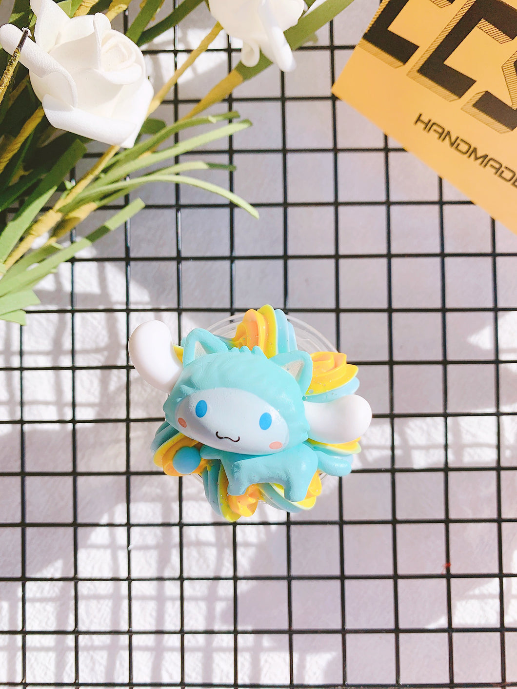 Sanrio Hello Kitty Decoden PopSocket: Collapsible Grip & Stand for Phones and Tablets Cinnamoroll