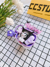 Cargar imagen en el visor de la galería, Sanrio Kuromi Decoden Earbud Case For Any Model with Keychain
