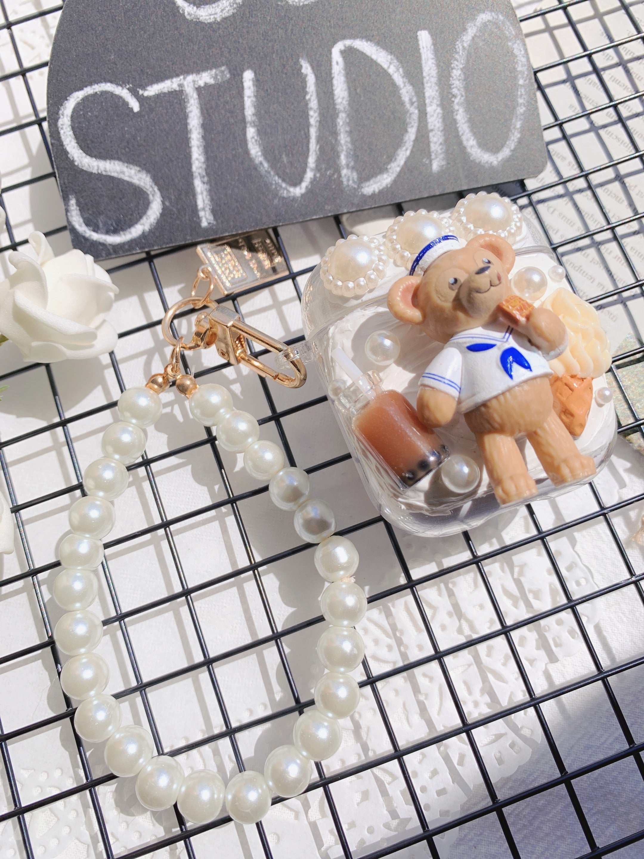 Handmade Decoden Earbud Case For Any Model with Keychain